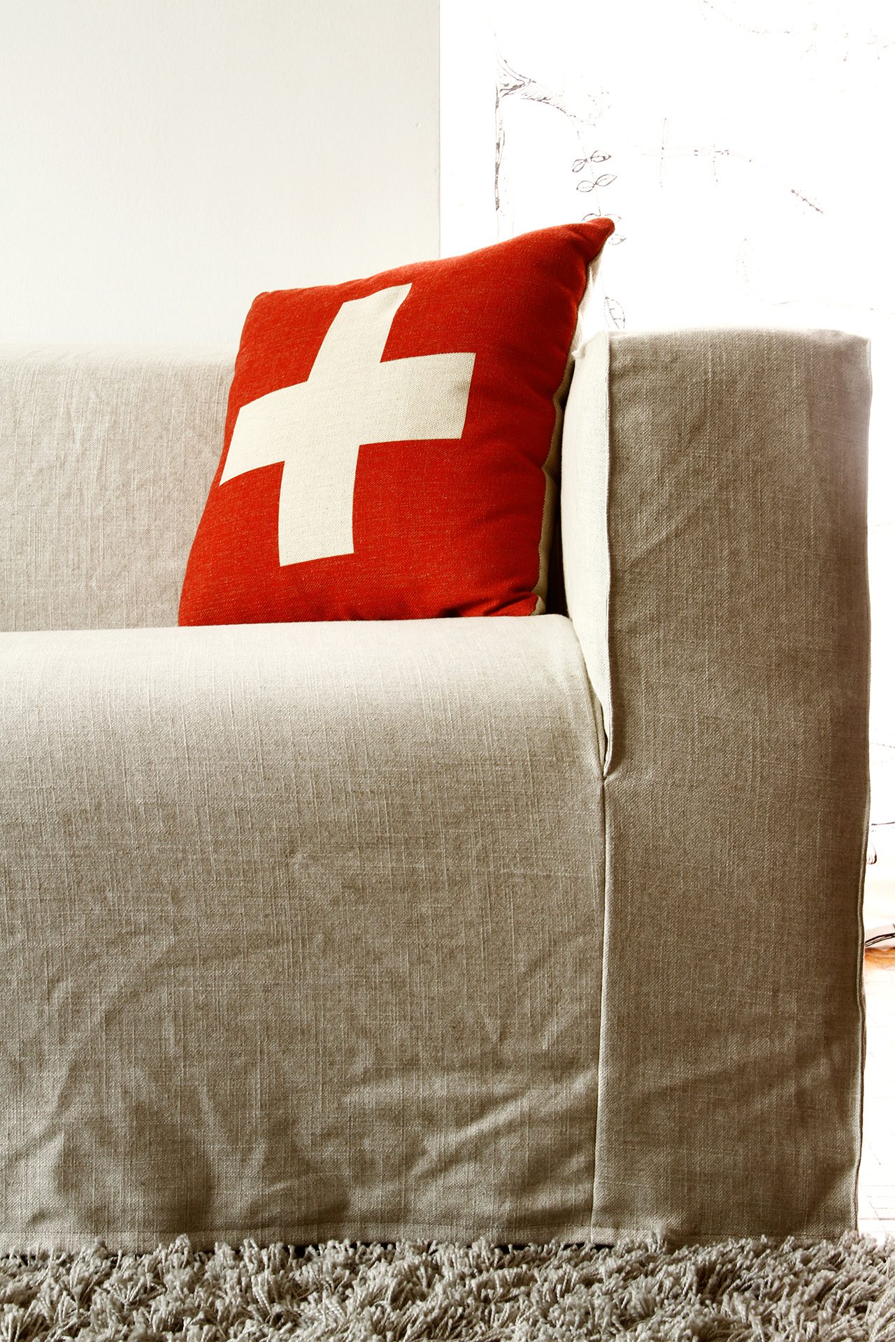 Linen Klippan sofa cover
