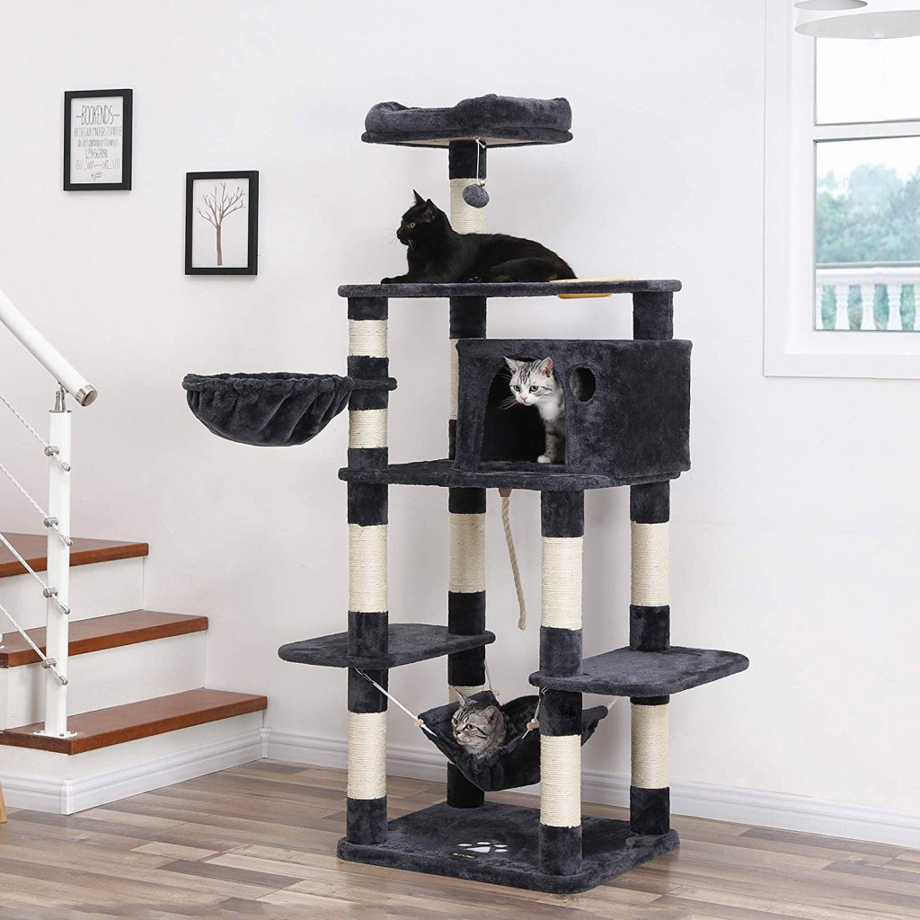 A huge cat condo. It has lots of platforms and perches for cats of any size.