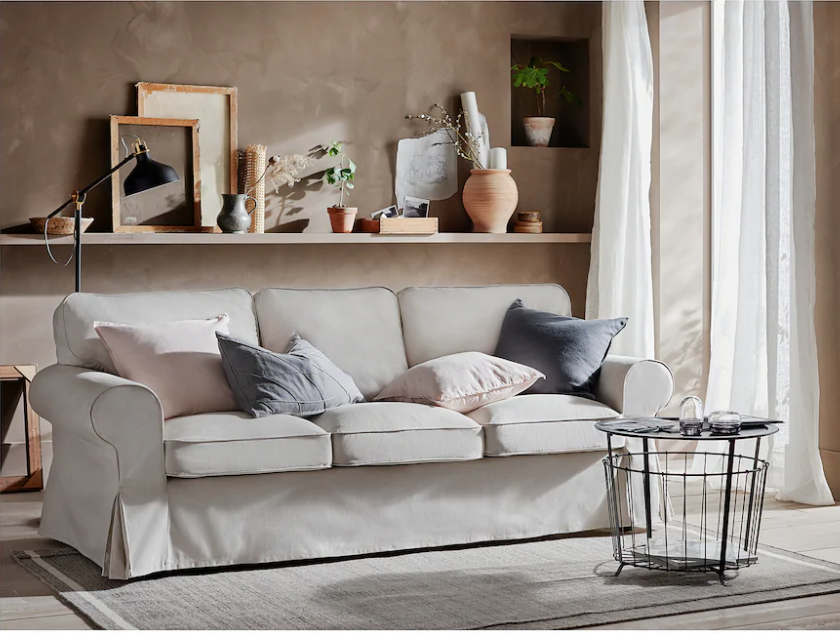 IKEA Ektorp 3-seater in grey sofa slipcover 