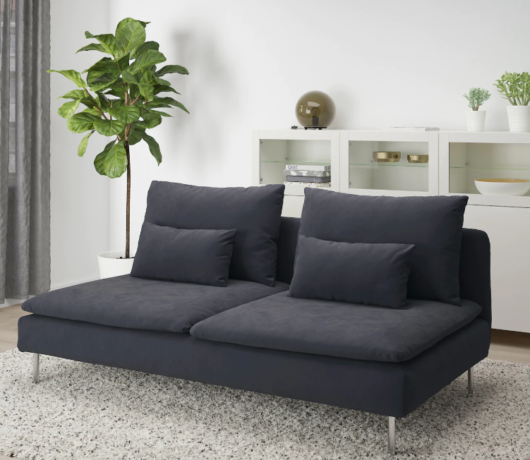 IKEA sofa in dark grey