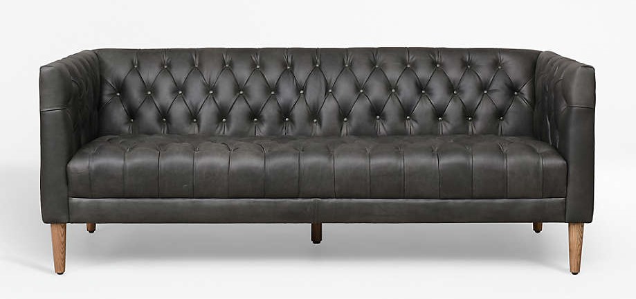 Rollins leather deals button tufted sofa