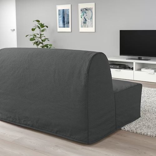 Black sofa bed in living room